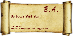 Balogh Aminta névjegykártya